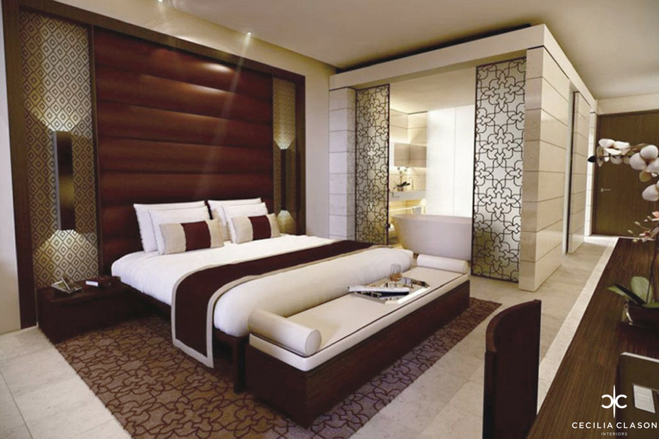 Interior Designers For Hotels Dubai - Kempinski Hotel Guest Room - Cecilia Clason Interiors