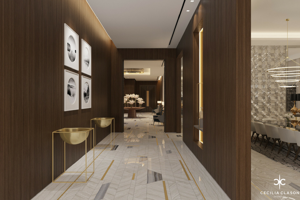 Luxury Top Residential Interior Designers Dubai - Corridor Abs Palace - From CeciliaClasonInteriors.com