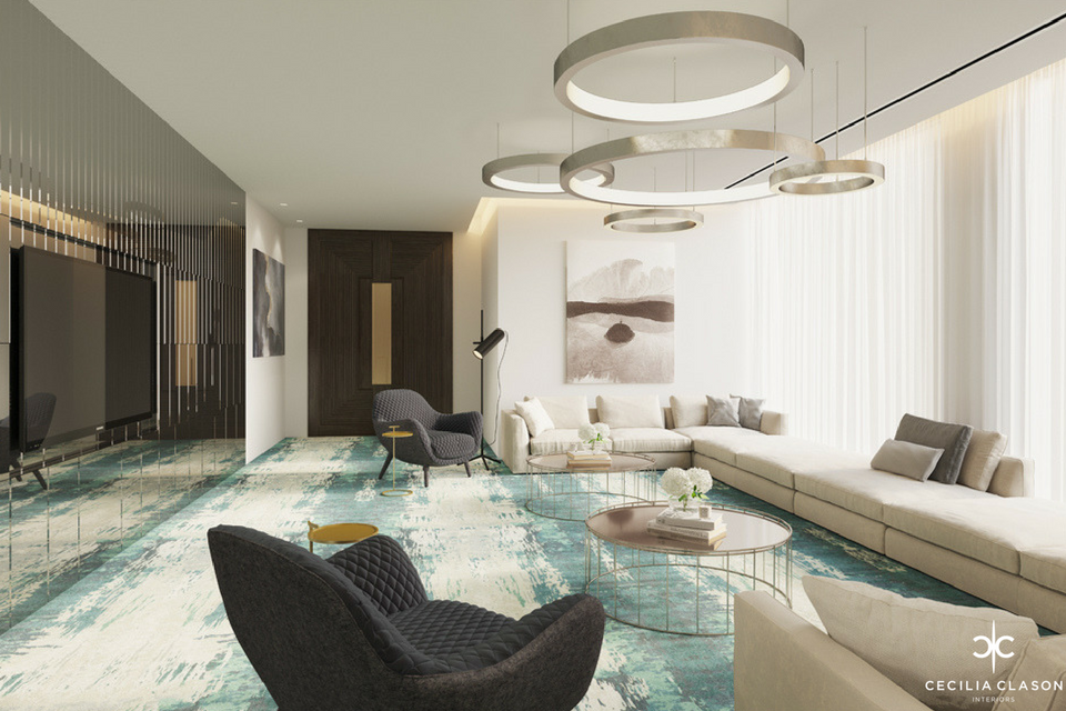 Residential Interior Design Services in Dubai - Guest Lounge Abs Palace - From CeciliaClasonInteriors.com