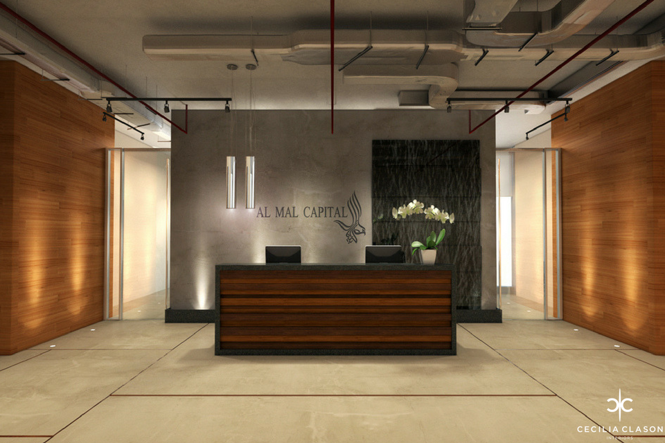 Office Interior Designers Dubai - Reception Al Mal - From CeciliaClasonInteriors.com