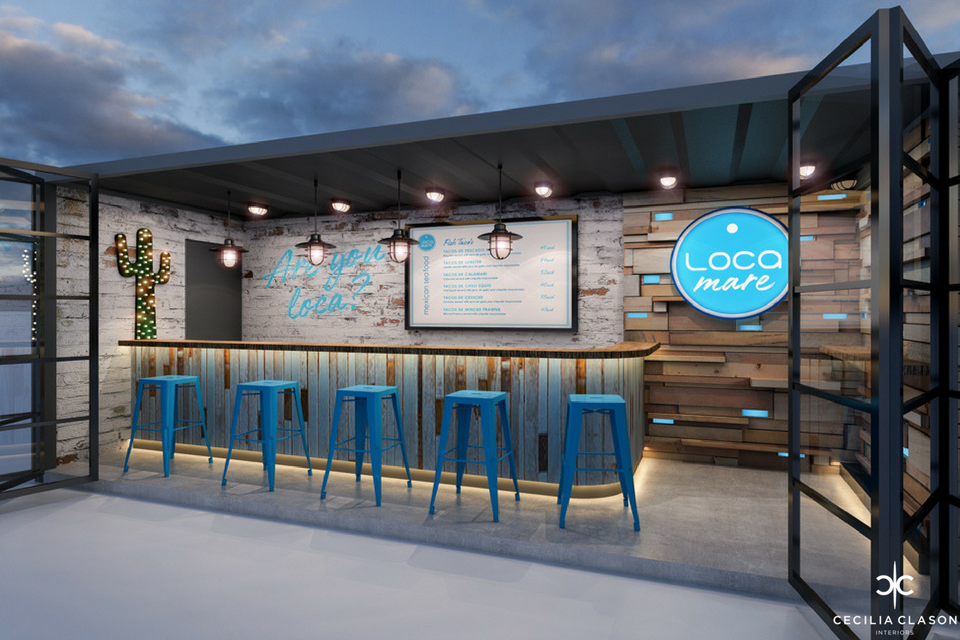 Restaurant Interior Design Dubai - Loca Mare - From CeciliaClasonInteriors.com