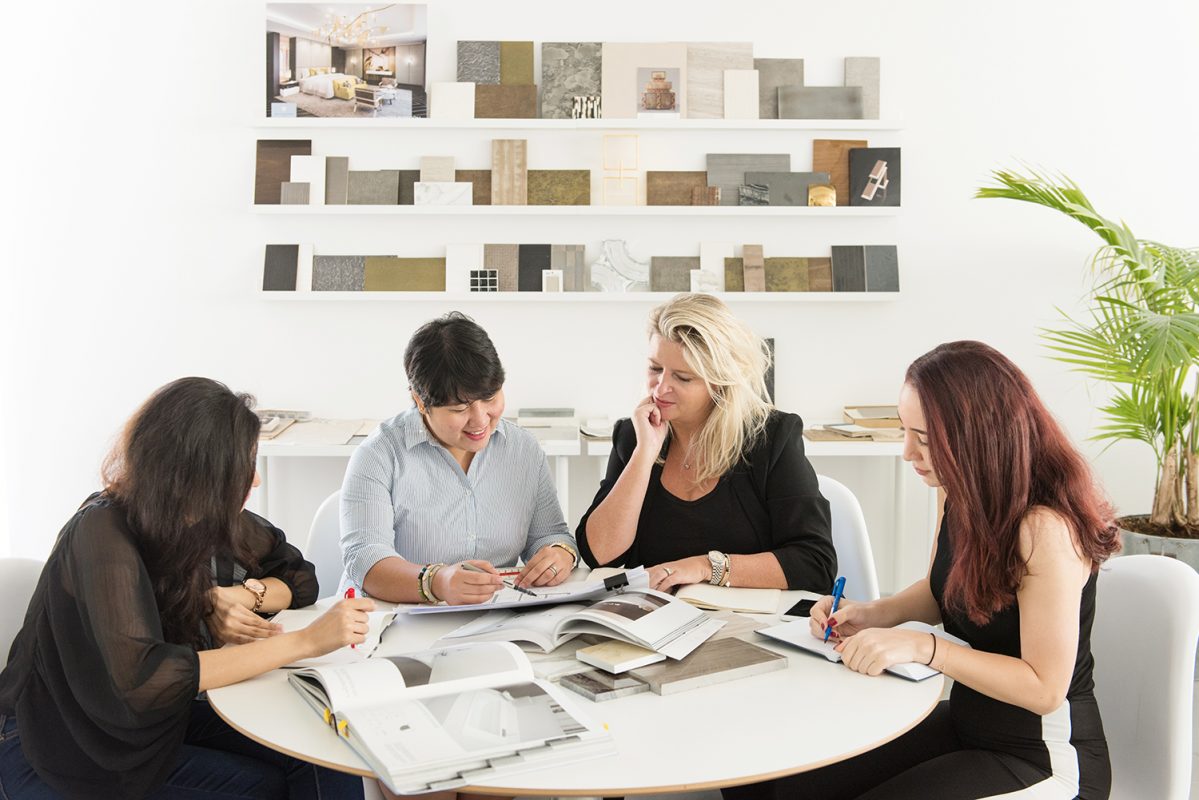 Photo of Cecilia Clason and designers working on Office Interior in Dubai