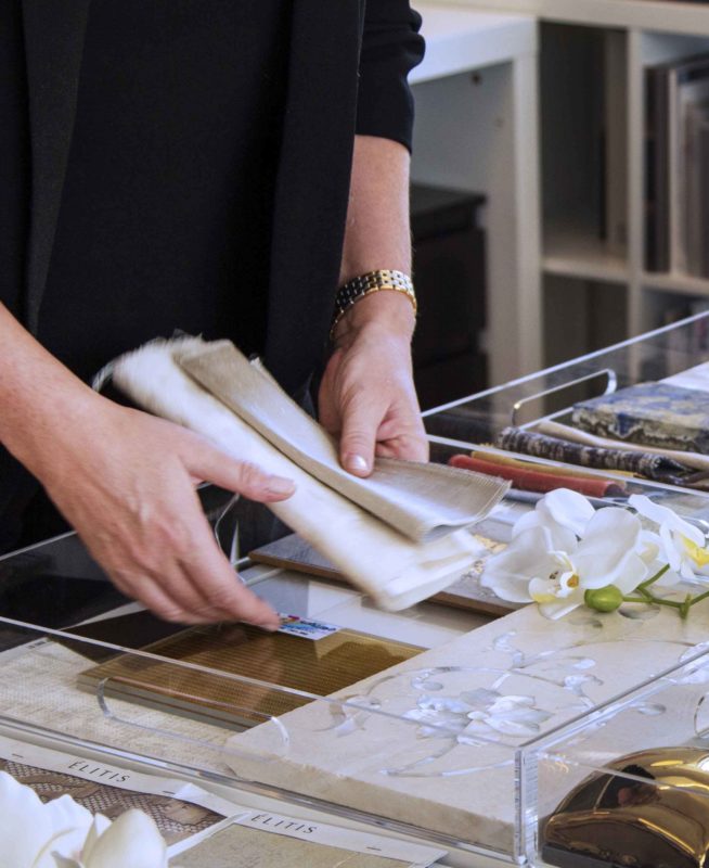 Cecilia Clason Interior Designer Dubai material board selection - marbles & fabrics