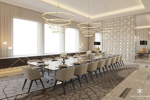 Residential Interior Design Firms in Dubai - Family Dining Abs Palace - From CeciliaClasonInteriors.com